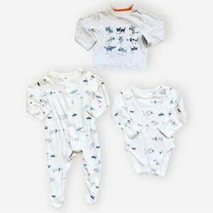 Marks & Spencer BUNDLE OF 3 Baby Puppy Dog Pieces. Shirt. Onesie. 3-6 Months.